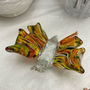 Glass butterfly multi color paperweight